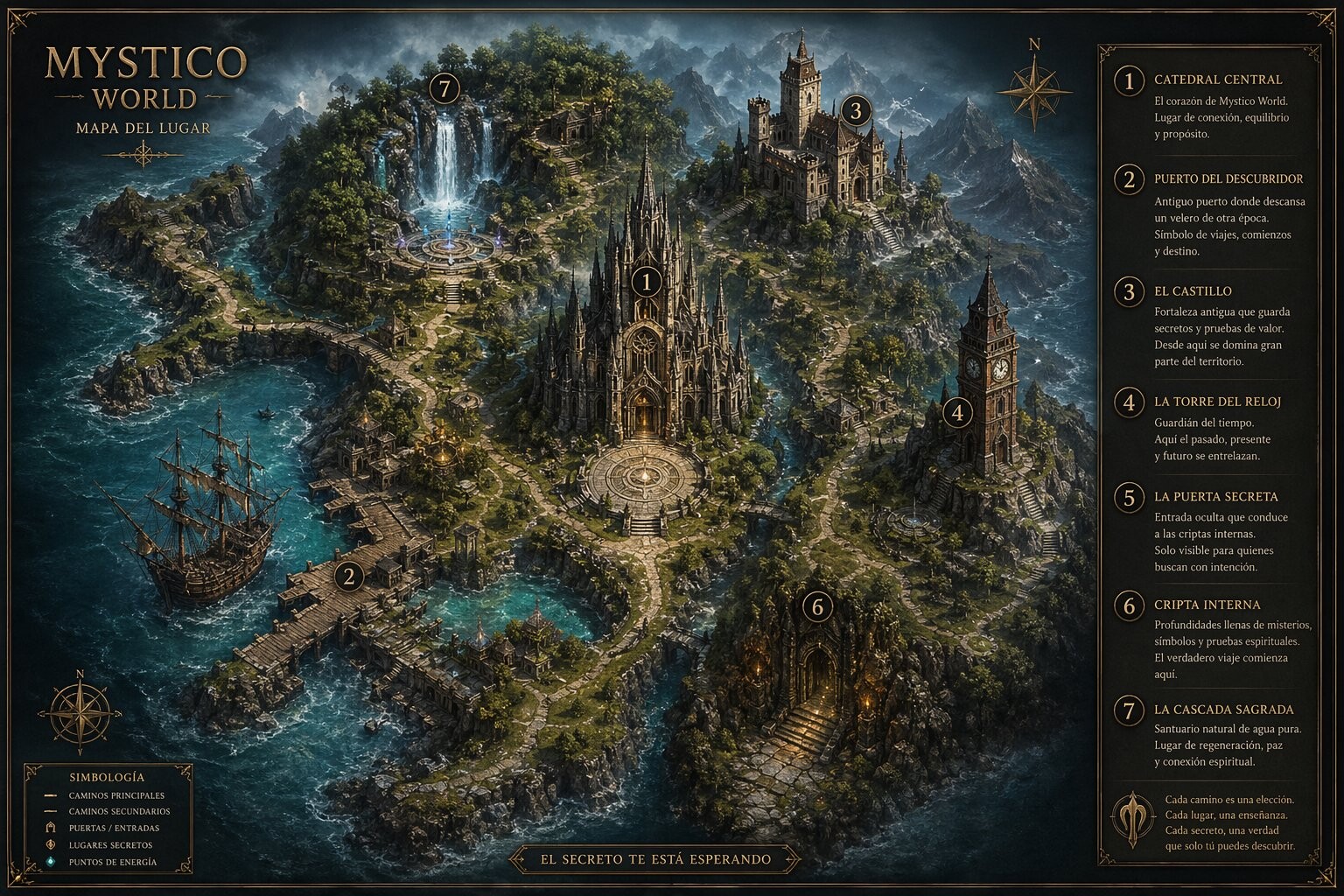 The sealed map of Mystico World, not yet revealed